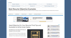 Desktop Screenshot of bestresumeobjectiveexamples.com